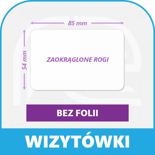 Wizytówki - Zaokrąglone rogi - bez folii 85x54 - Łódź Zgierz Pabianice