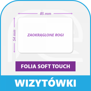 Wizytówki - Zaokrąglone rogi - folia Soft Touch 85x54 - Łódź Zgierz Pabianice